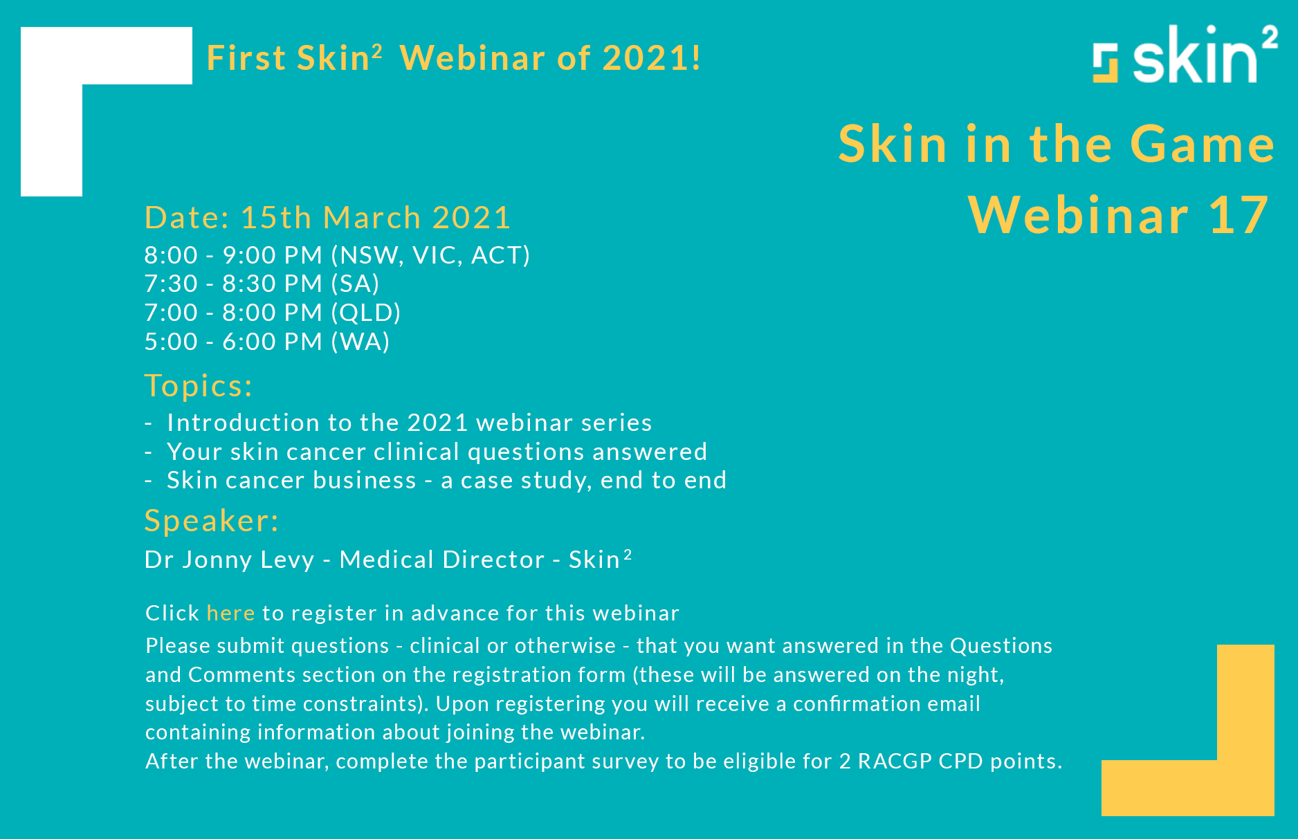 Skin2 Webinar Invite